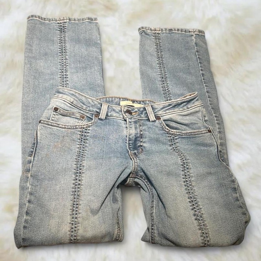 Levis Super Low Rise Boot Light Wash Flare Jeans Y2K 2000s Blue Denim Size 27